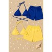 Kadın Sarı Ve Mavi Şortlu Belden Ve Boyundan Bağlamalı Bikini Takımı – Modern, Konforlu Ve Günlük Kombinlere Uygun Kadın Sarı Ve Mavi Şortlu Belden Ve Boyundan Bağlamalı Bikini Takımı – Modern, Konforlu Ve Günlük Kombinlere Uygun