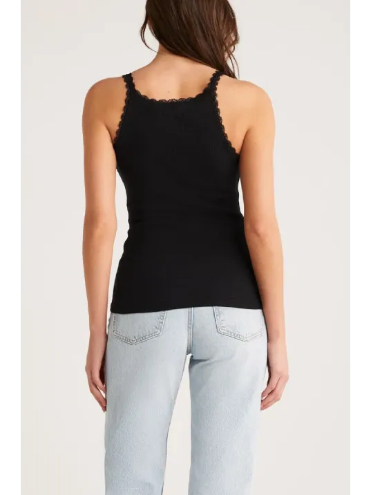 Kadın Siyah Normal Kalıp Dantel Detalı Ince Askılı Oyuk Yaka Atlet – Modern Ve Şık Tasarı
