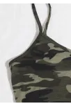 Kadın Kamuflaj Desenli Askılı Crop Top Ve Şortlu Gecelik Takım – Modern, Konforlu Ve Günlük Kombinlere Uygun