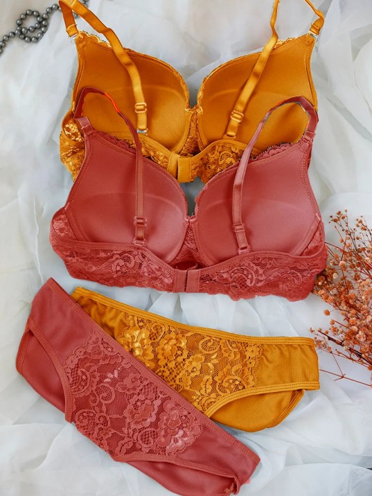 Kadın Hardal Ve Kiremit Rengi Dolgulu Balenli Sütyen Külot 2'li Paket – Modern Ve Şık Tasarım Kadın Hardal Ve Kiremit Rengi Dolgulu Balenli Sütyen Külot 2'li Paket – Modern Ve Şık Tasarım
