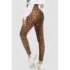 Kadın Leopar Desenli Yüksek Bel Dar Kesim Esnek Tayt – Modern ve Şık Tasarım