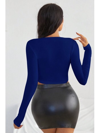 Kadın Mavi Uzun Kol Kare Yaka Crop Top Bluz – Şık, Rahat ve Kolay Kombinlenebilir Kadın Mavi Uzun Kol Kare Yaka Crop Top Bluz – Şık, Rahat ve Kolay Kombinlenebilir