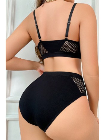 Kadın Siyah Beli Ve Sırtı File Detaylı Şık Çamaşır Takımı – Modern, Konforlu Ve Günlük Kombinlere Uygun