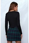 Kadın Siyah Uzun Kollu Önden Bağlama Detaylı Crop Top Bluz – Şık, Rahat Ve Kolay Kombinlenebilir