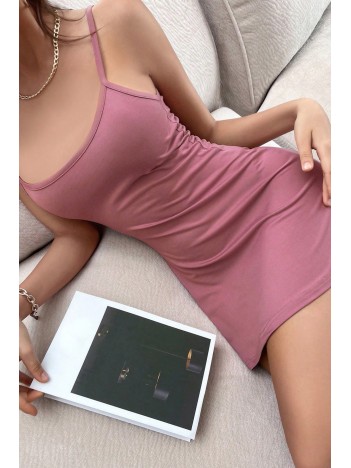 Kadın Pudra Sırt Kısmı Komple Dantelli Mini Gecelik – Modern Ve Şık Tasarım