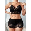 Kadın Siyah Kaşkorse Ve Dantel Detaylı Şortlu Gecelik Takım Kadın Siyah Kaşkorse Ve Dantel Detaylı Şortlu Gecelik Takım