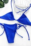 Kadın Mavi Yandan Bağlamalı Tangalı Üçgen Bikini Mayo Takımı – Modern, Konforlu Ve Günlük Kombinlere Uygun