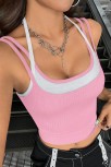 Kadın Pembe Beyaz Çift Renk Çapraz Askılı Crop Top Bluz – Şık, Rahat Ve Kolay Kombinlenebilir Kadın Pembe Beyaz Çift Renk Çapraz Askılı Crop Top Bluz – Şık, Rahat Ve Kolay Kombinlenebilir
