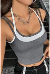 Kadın Antrasit Gri Beyaz Çift Renk Çapraz Askılı Crop Top Bluz – Şık, Rahat Ve Kolay Kombinlenebilir Kadın Antrasit Gri Beyaz Çift Renk Çapraz Askılı Crop Top Bluz – Şık, Rahat Ve Kolay Kombinlenebilir