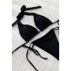 Kadın Siyah Yandan Bağlamalı Tangalı Üçgen Bikini Mayo Takımı – Modern, Konforlu ve Günlük Kombinlere Uygun
