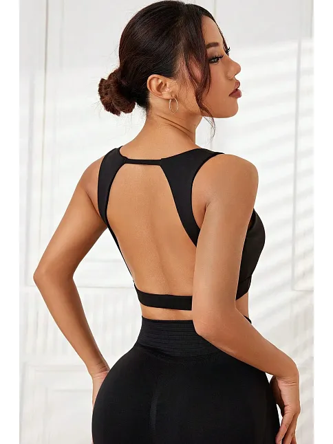 Kadın Siyah Sırtı Açık Derin Göğüs Dekolteli Şık Crop Top Bluz – Şık, Rahat Ve Kolay Kombinlenebilir