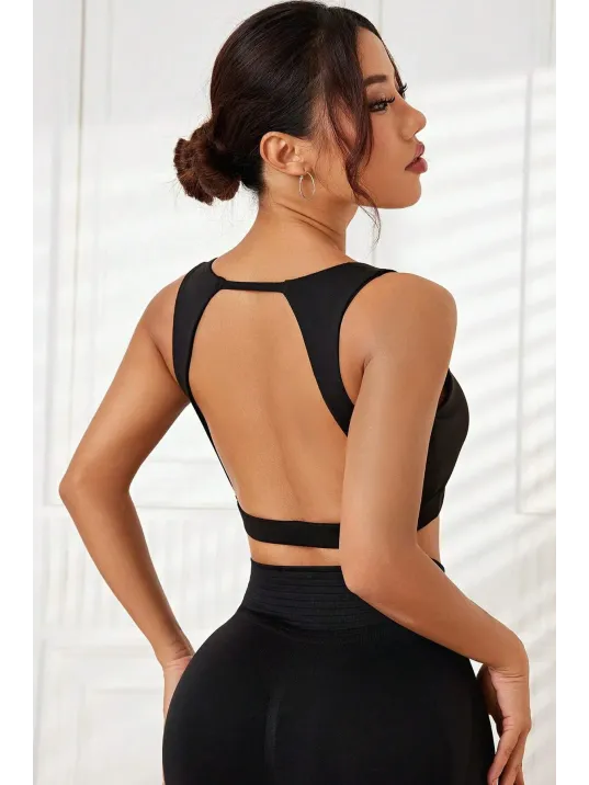 Kadın Siyah Sırtı Açık Derin Göğüs Dekolteli Şık Crop Top Bluz – Şık, Rahat Ve Kolay Kombinlenebilir