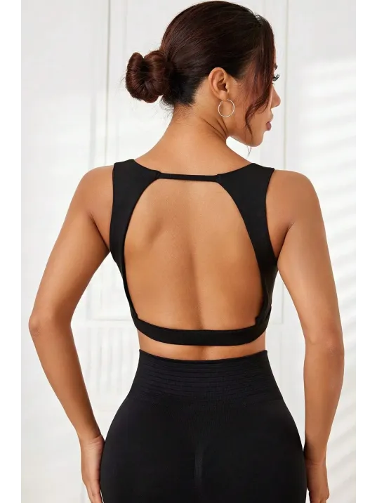 Kadın Siyah Sırtı Açık Derin Göğüs Dekolteli Şık Crop Top Bluz – Şık, Rahat Ve Kolay Kombinlenebilir