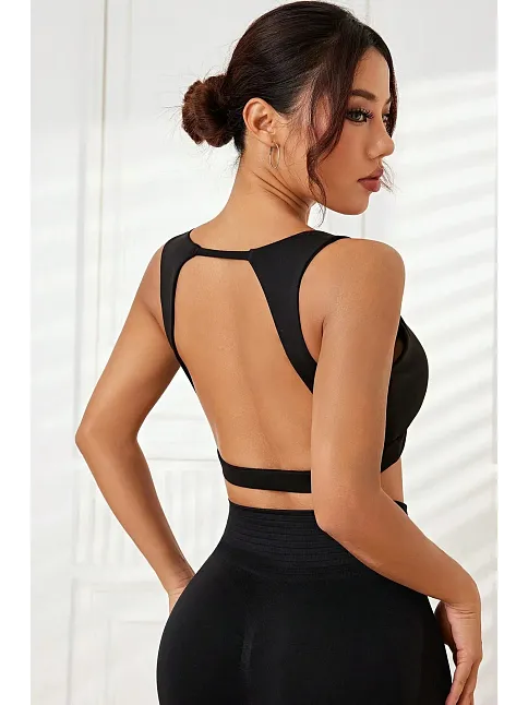 Kadın Siyah Sırtı Açık Derin Göğüs Dekolteli Şık Crop Top Bluz – Şık, Rahat Ve Kolay Kombinlenebilir