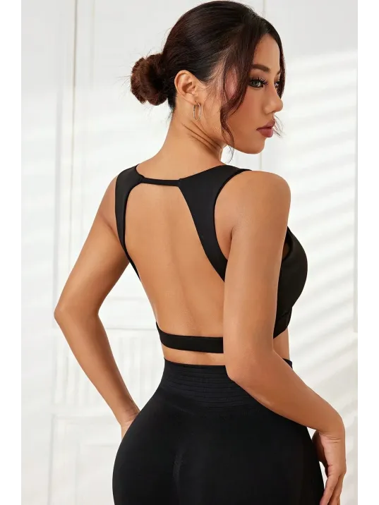 Kadın Siyah Sırtı Açık Derin Göğüs Dekolteli Şık Crop Top Bluz – Şık, Rahat Ve Kolay Kombinlenebilir