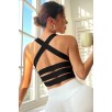 Kadın Siyah Sırtı Çapraz Lastik Detaylı Crop Top Bluz – Şık, Rahat Ve Kolay Kombinlenebilir Kadın Siyah Sırtı Çapraz Lastik Detaylı Crop Top Bluz – Şık, Rahat Ve Kolay Kombinlenebilir