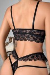 Kadın Siyah Beli Dantel Detaylı Tanga Külotlu Çamaşır Takımı – Modern, Konforlu Ve Günlük Kombinlere Uygun