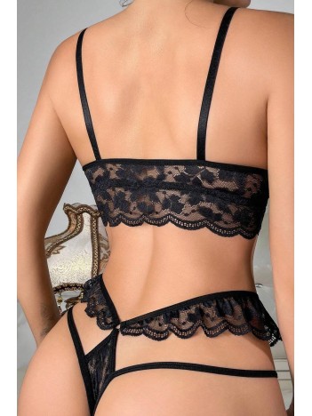 Kadın Siyah Beli Dantel Detaylı Tanga Külotlu Çamaşır Takımı – Modern, Konforlu Ve Günlük Kombinlere Uygun Kadın Siyah Beli Dantel Detaylı Tanga Külotlu Çamaşır Takımı – Modern, Konforlu Ve Günlük Kombinlere Uygun