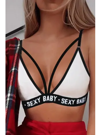 Kadın Beyaz Yazı Detaylı Ipli Sütyen Takımı – Modern, Konforlu Ve Günlük Kombinlere Uygun