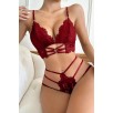 Kadın Bordo Dantel Cut-out Detaylı Şık Sütyen Ve Külot Takımı – Modern, Konforlu Ve Günlük Kombinlere Uygun