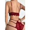 Kadın Bordo Dantel Cut-out Detaylı Şık Sütyen Ve Külot Takımı – Modern, Konforlu Ve Günlük Kombinlere Uygun