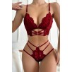 Kadın Bordo Dantel Cut-out Detaylı Şık Sütyen Ve Külot Takımı – Modern, Konforlu Ve Günlük Kombinlere Uygun
