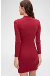 Kadın Bordo Kaşkorse Balıkçı Yaka Uzun Kollu Bodycon Mini Elbise – Şık, Rahat Ve 4 Mevsim