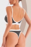 Kadın Gri Antrasit Kaşkorse Ve Beyaz Lastikli Cut-out Tanga Külotlu Takım – Modern, Konforlu Kadın Gri Antrasit Kaşkorse Ve Beyaz Lastikli Cut-out Tanga Külotlu Takım – Modern, Konforlu