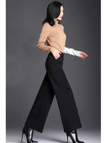 Kadın Siyah Geniş Paça Vintage Palazzo Pantolon – Modern Ve Şık Tasarım Kadın Siyah Geniş Paça Vintage Palazzo Pantolon – Modern Ve Şık Tasarım