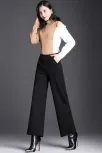 Kadın Siyah Geniş Paça Vintage Palazzo Pantolon – Modern Ve Şık Tasarım
