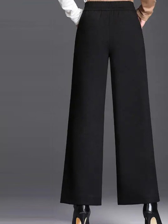 Kadın Siyah Geniş Paça Vintage Palazzo Pantolon – Modern Ve Şık Tasarım