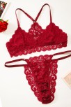 Kadın Bordo Sırtı Dantel Ve İp Detaylı Şık Sütyen Külot Takımı – Modern, Konforlu Ve Günlük Kombinlere Uygun