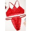 Kadın Kırmızı Sırtı Dantel ve İp Detaylı Şık Sütyen Külot Takımı – Modern, Konforlu ve Günlük Kombinlere Uygun
