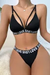 Kadın Siyah Love Yazı Detaylı Harness İç Çamaşır Takımı – Modern, Konforlu Ve Günlük Kombinlere Uygun