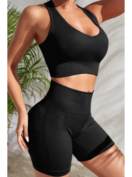 Kadın Siyah Yüksek Bel Çapraz Sırt Detaylı Şortlu Gecelik Takım – Modern, Konforlu Ve Günlük Kombinlere Uygun Kadın Siyah Yüksek Bel Çapraz Sırt Detaylı Şortlu Gecelik Takım – Modern, Konforlu Ve Günlük Kombinlere Uygun