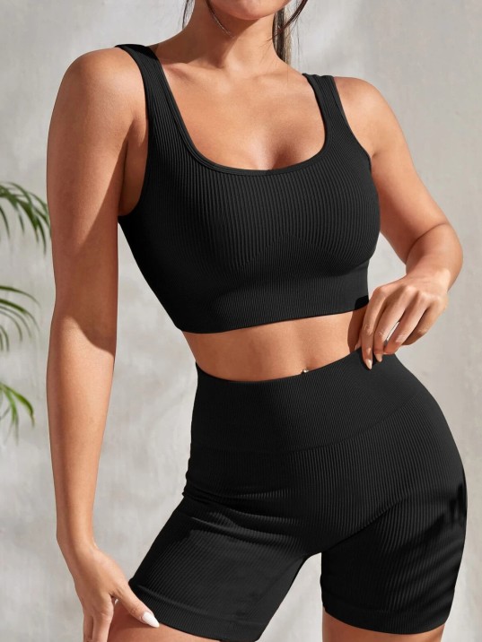 Kadın Siyah Kalın Askılı Yüksek Bel Şortlu Gecelik Takımı – Modern, Konforlu Ve Günlük Kombinlere Uygun