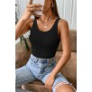 Kadın Siyah Kolsuz Kalın Askılı Uzun Crop Top Bluz & Atlet – Şık, Rahat Ve Kolay Kombinlenebilir