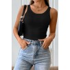 Kadın Siyah Kolsuz Kalın Askılı Uzun Crop Top Bluz & Atlet – Şık, Rahat ve Kolay Kombinlenebilir