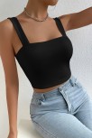 Kadın Siyah Kare Yaka Kalın Askılı Dekolteli Crop Top Bluz – Şık, Rahat Ve Kolay Kombinlenebilir Kadın Siyah Kare Yaka Kalın Askılı Dekolteli Crop Top Bluz – Şık, Rahat Ve Kolay Kombinlenebilir