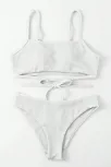 Kadın Beyaz Çapraz Bağlama Detaylı Yüksek Bel Bikini Takımı – Modern, Konforlu Ve Günlük Kombinlere Uygun