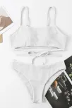 Kadın Beyaz Çapraz Bağlama Detaylı Yüksek Bel Bikini Takımı – Modern, Konforlu Ve Günlük Kombinlere Uygun
