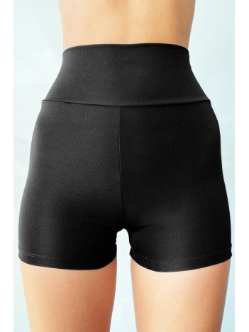 Kadın Siyah Yüksek Bel Mini Deniz Şortu – Modern ve Şık Tasarım