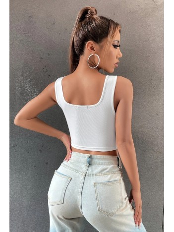 Kadın Beyaz Göbek Dekolteli Crop Top Bluz – Şık, Rahat Ve Kolay Kombinlenebilir Kadın Beyaz Göbek Dekolteli Crop Top Bluz – Şık, Rahat Ve Kolay Kombinlenebilir
