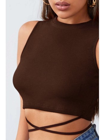 Kadın Kahverengi Çapraz Bağlamalı Crop Top Büstiyer – Modern Ve Şık Tasarım Kadın Kahverengi Çapraz Bağlamalı Crop Top Büstiyer – Modern Ve Şık Tasarım