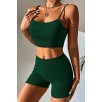 Kadın Yeşil Şortlu Kaşkorse Gecelik Takım – Modern, Konforlu Ve Günlük Kombinlere Uygun