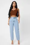 Kadın Kahverengi Kare Yaka Crop Top Bluz – Şık, Rahat Ve Kolay Kombinlenebilir