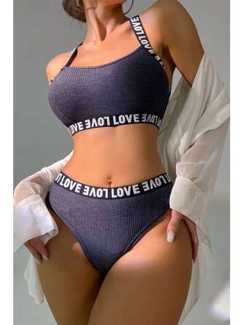 Kadın Lacivert Çapraz Sırt Ve Love Yazı Detaylı Iç Çamaşır Takımi Kadın Lacivert Çapraz Sırt Ve Love Yazı Detaylı Iç Çamaşır Takımi