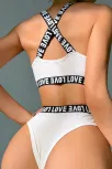 Kadın Beyaz Çapraz Sırt Ve Love Yazı Detaylı Iç Çamaşır Takımı – Modern, Konforlu