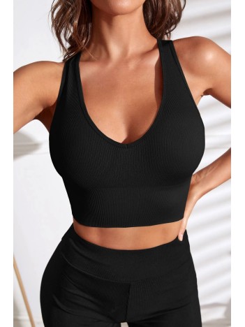 Kadın Siyah Derin Göğüs Dekolteli Şık Crop Top Bluz – Şık, Rahat Ve Kolay Kombinlenebilir