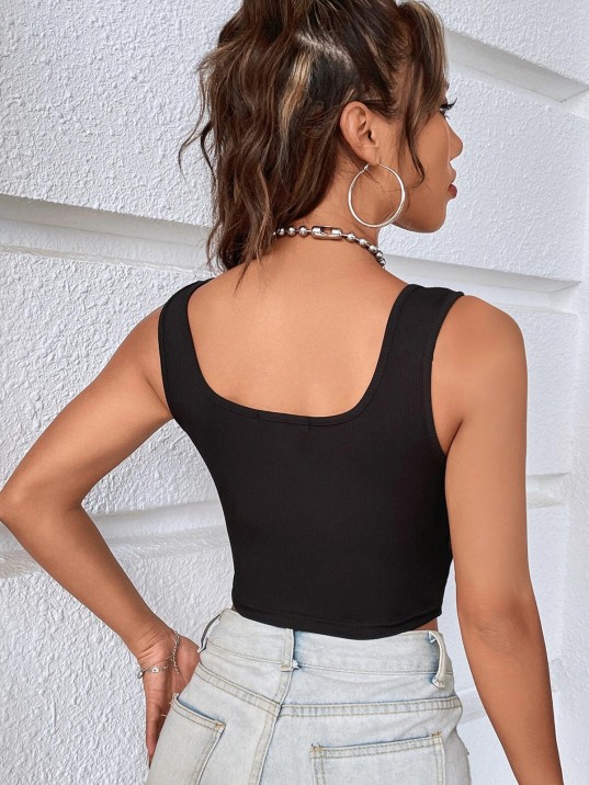 Kadın Siyah Göbek Dekolteli Crop Top Bluz – Şık, Rahat Ve Kolay Kombinlenebilir